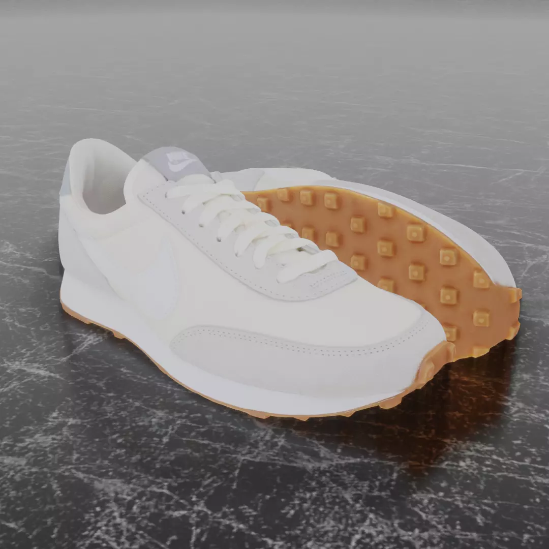 Nike 3D Shoes - White - Cream Low-poly 3D model_0