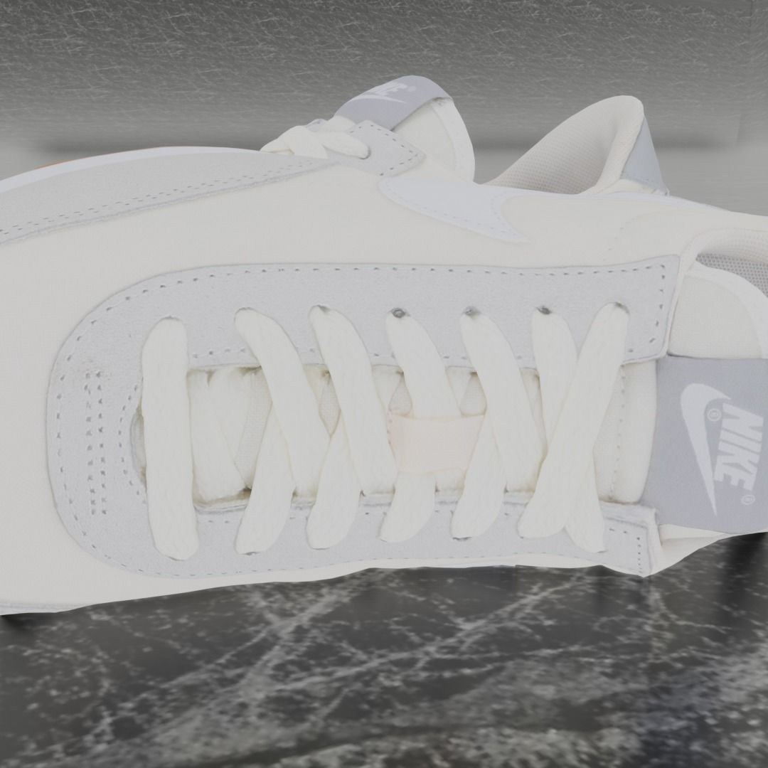 Nike 3D Shoes - White - Cream Low-poly 3D model_8