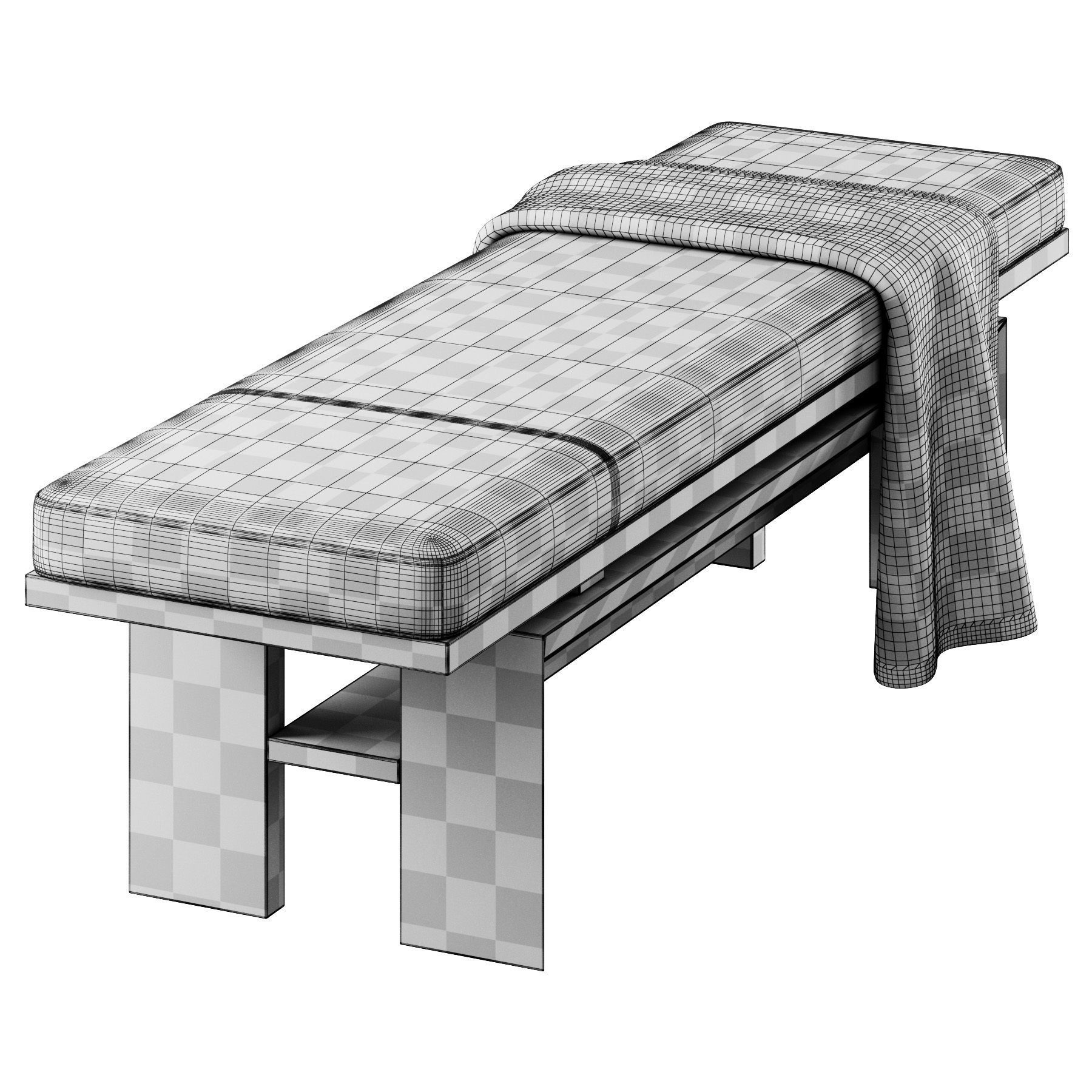 Bench by Barbara Barry 3D model_3