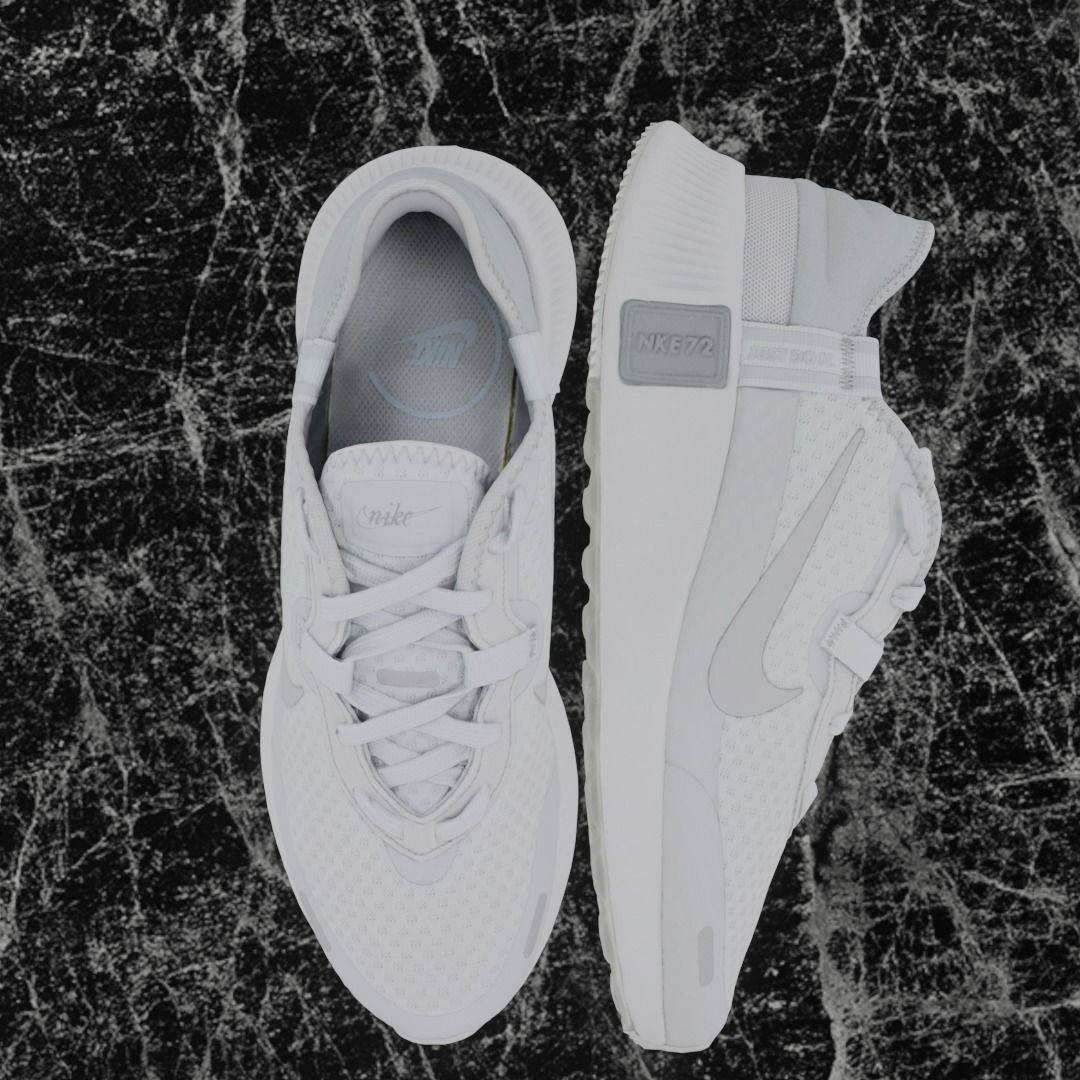 Nike 3D Shoes - White-Cream - NKE72 Series Low-poly 3D model_2