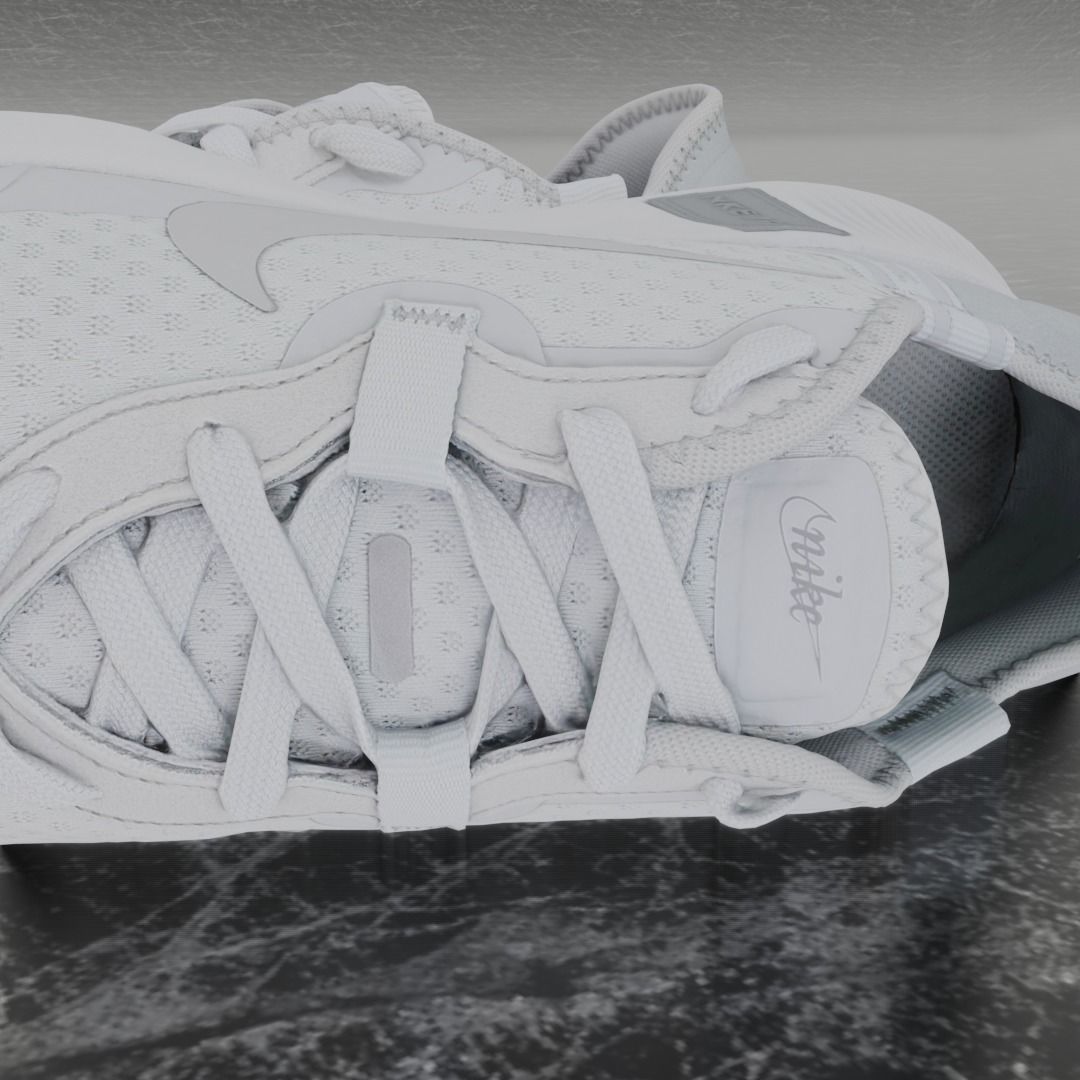 Nike 3D Shoes - White-Cream - NKE72 Series Low-poly 3D model_8