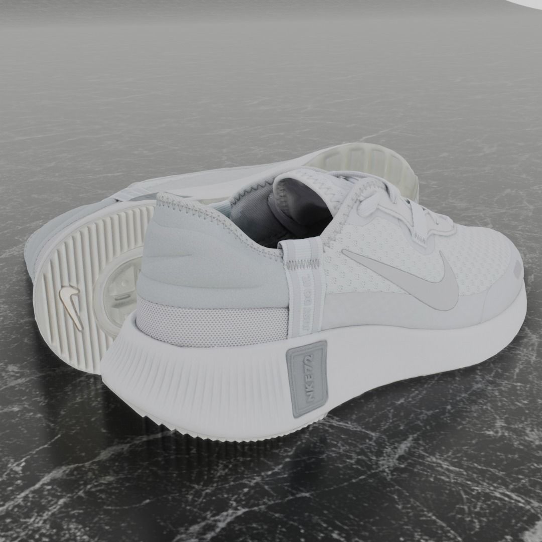 Nike 3D Shoes - White-Cream - NKE72 Series Low-poly 3D model_3