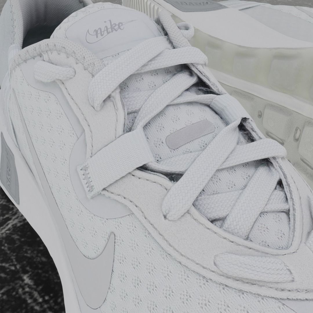 Nike 3D Shoes - White-Cream - NKE72 Series Low-poly 3D model_7