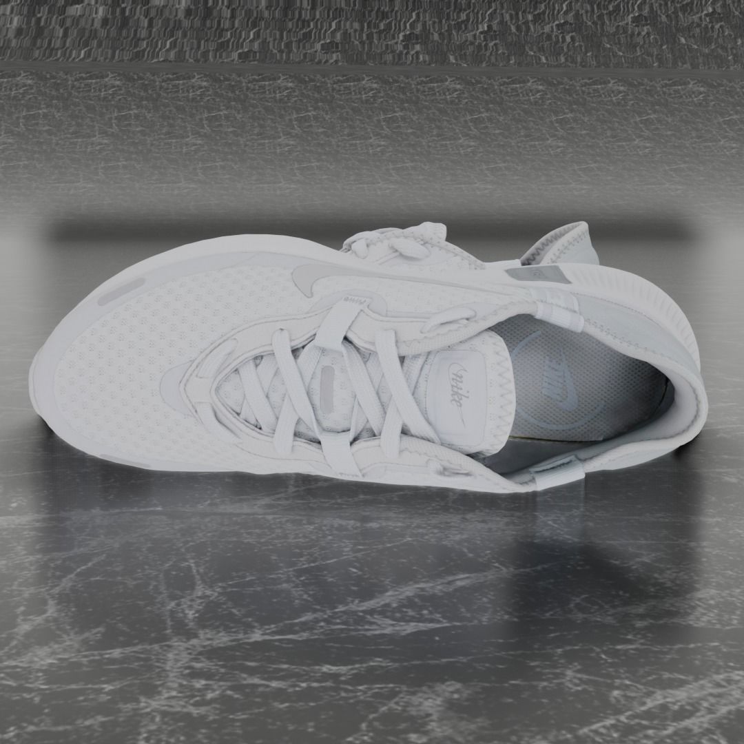Nike 3D Shoes - White-Cream - NKE72 Series Low-poly 3D model_5
