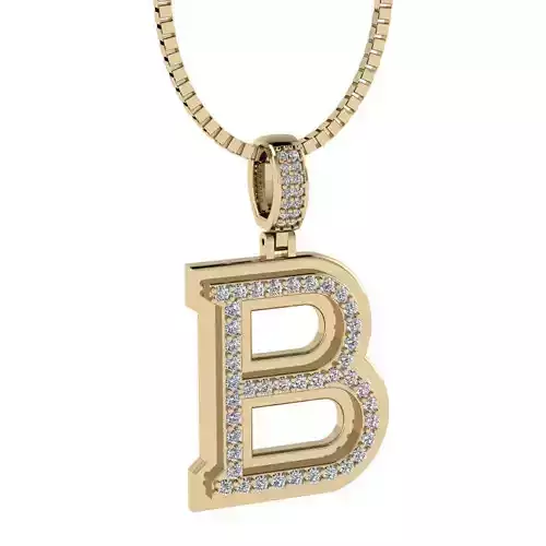 Alphabet Diamond Pendant B