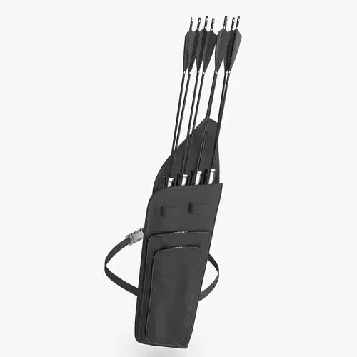 Quiver with Arrows Low-poly 3D model