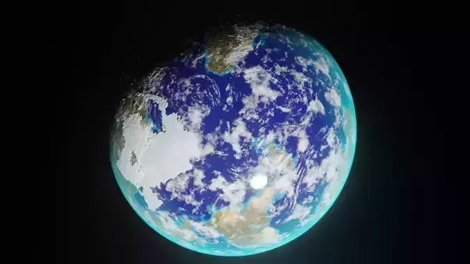 Earth Unleashed- A Hyper-Realistic 3D Model of Earth Low-poly 3D model