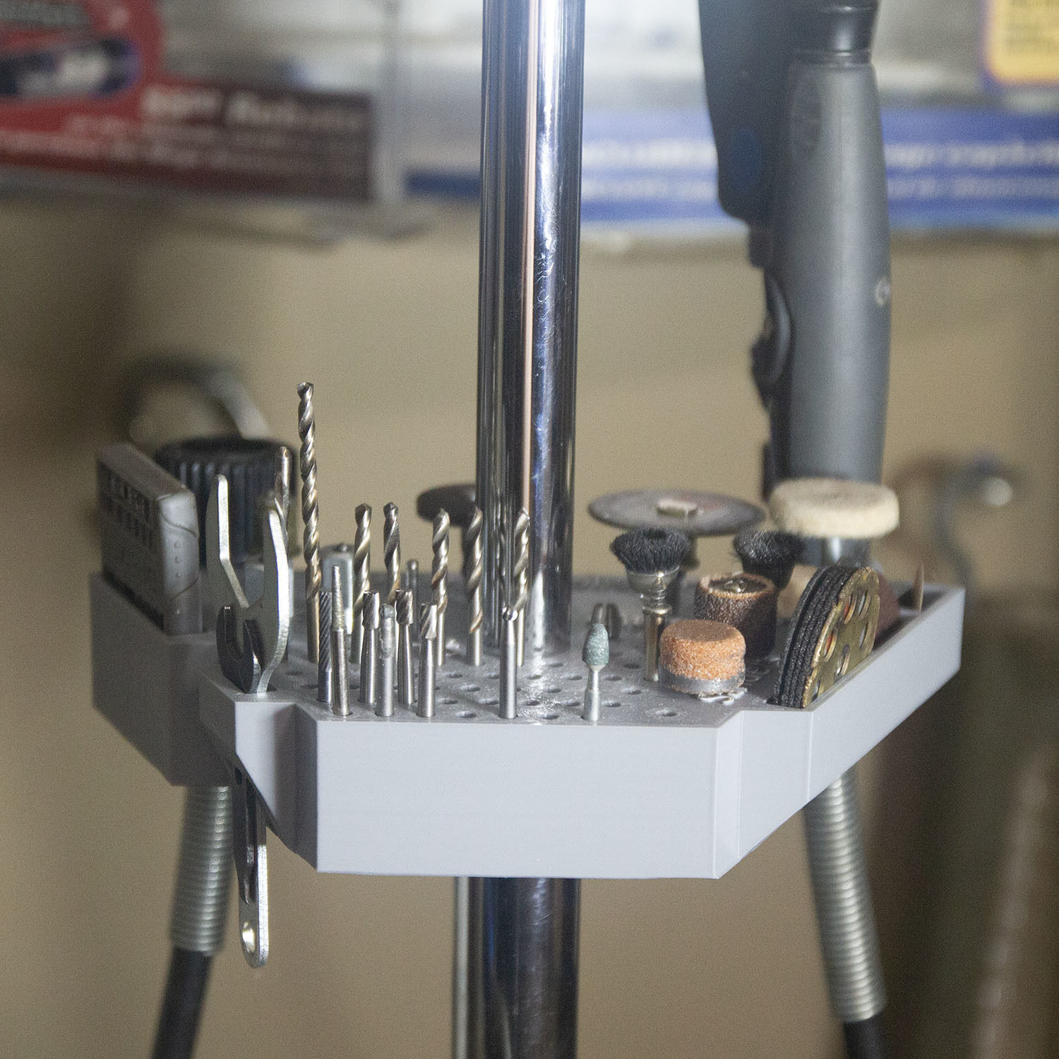 Dremel Drill Press Rotary Tool Workstation Bit Container Free 3D print model_5