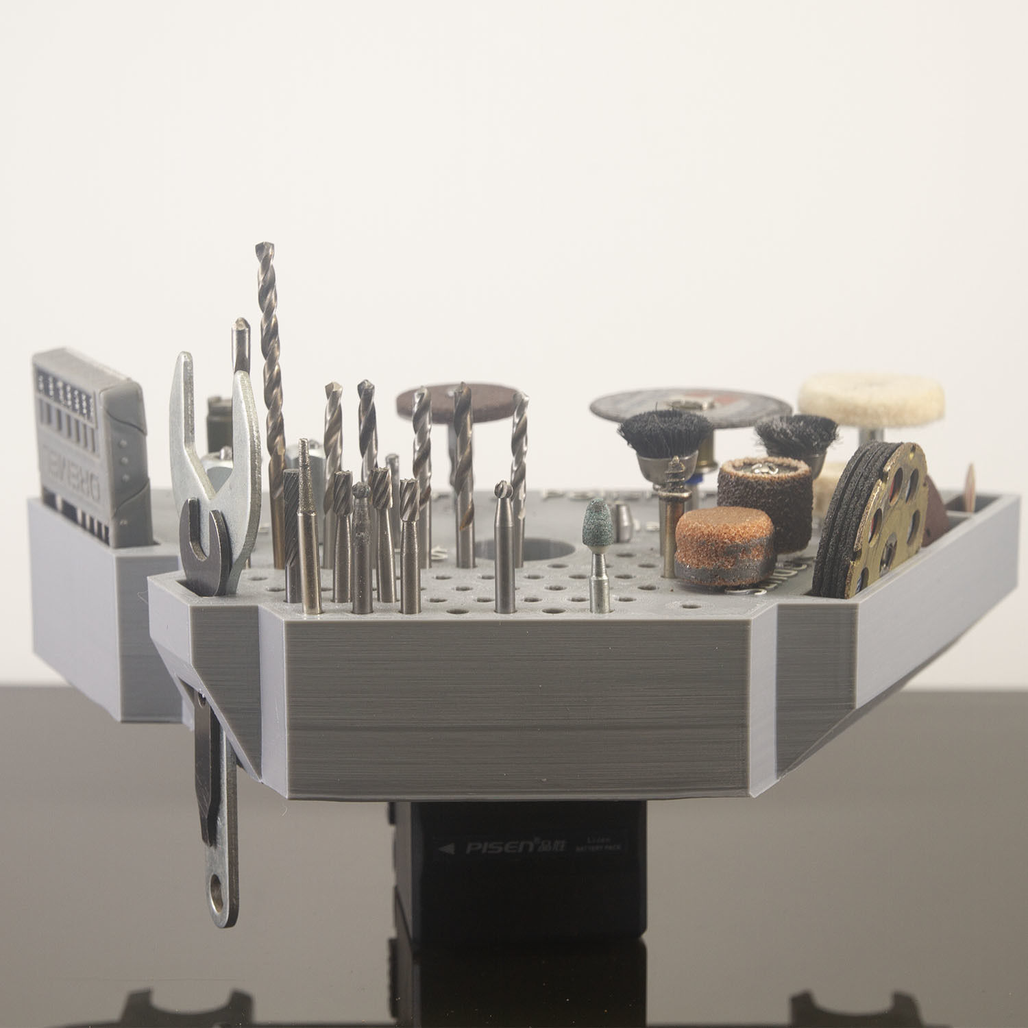 Dremel Drill Press Rotary Tool Workstation Bit Container Free 3D print model_1