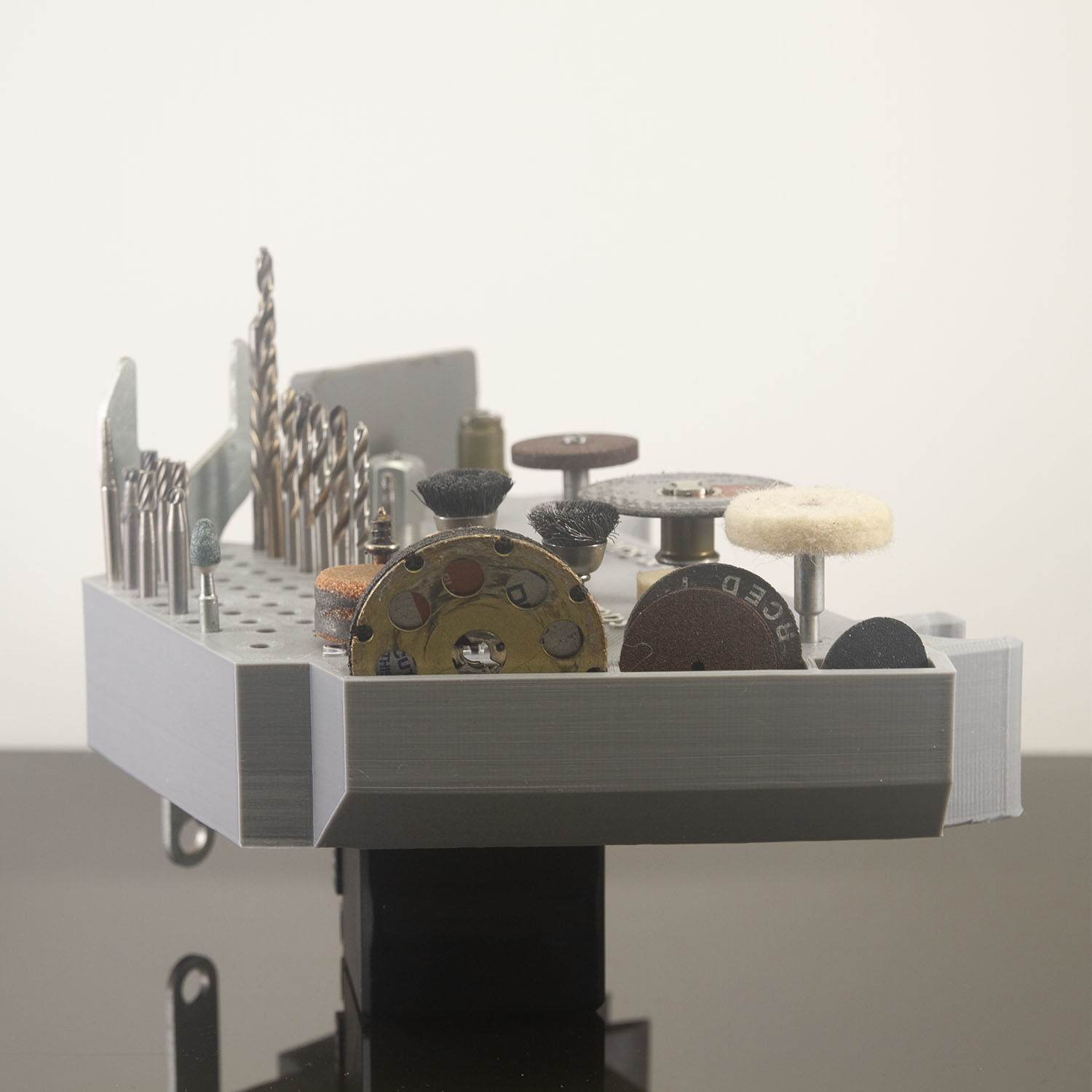 Dremel Drill Press Rotary Tool Workstation Bit Container Free 3D print model_2