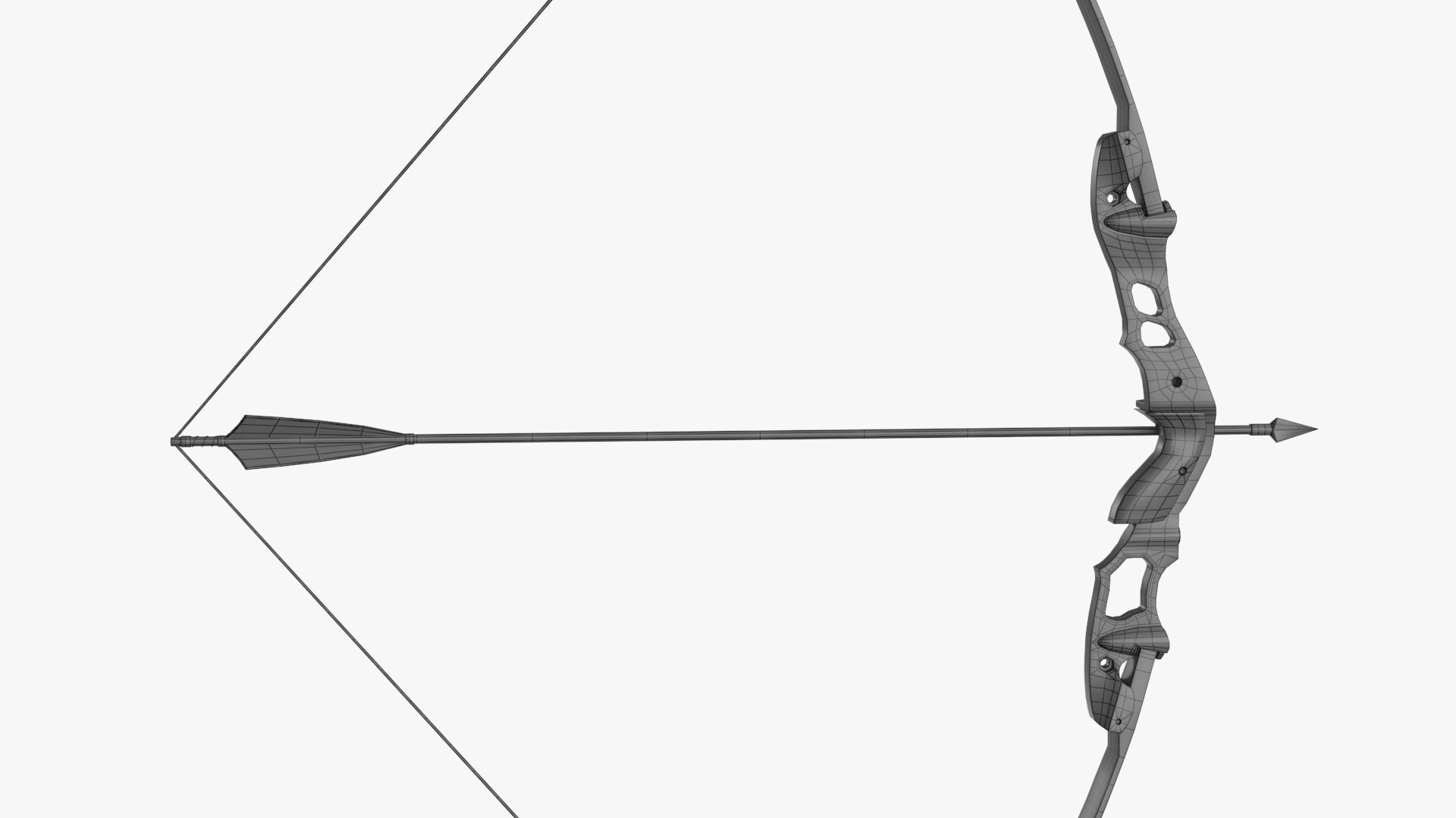 Bow With Quiver and Arrow 3D Model Collection_9