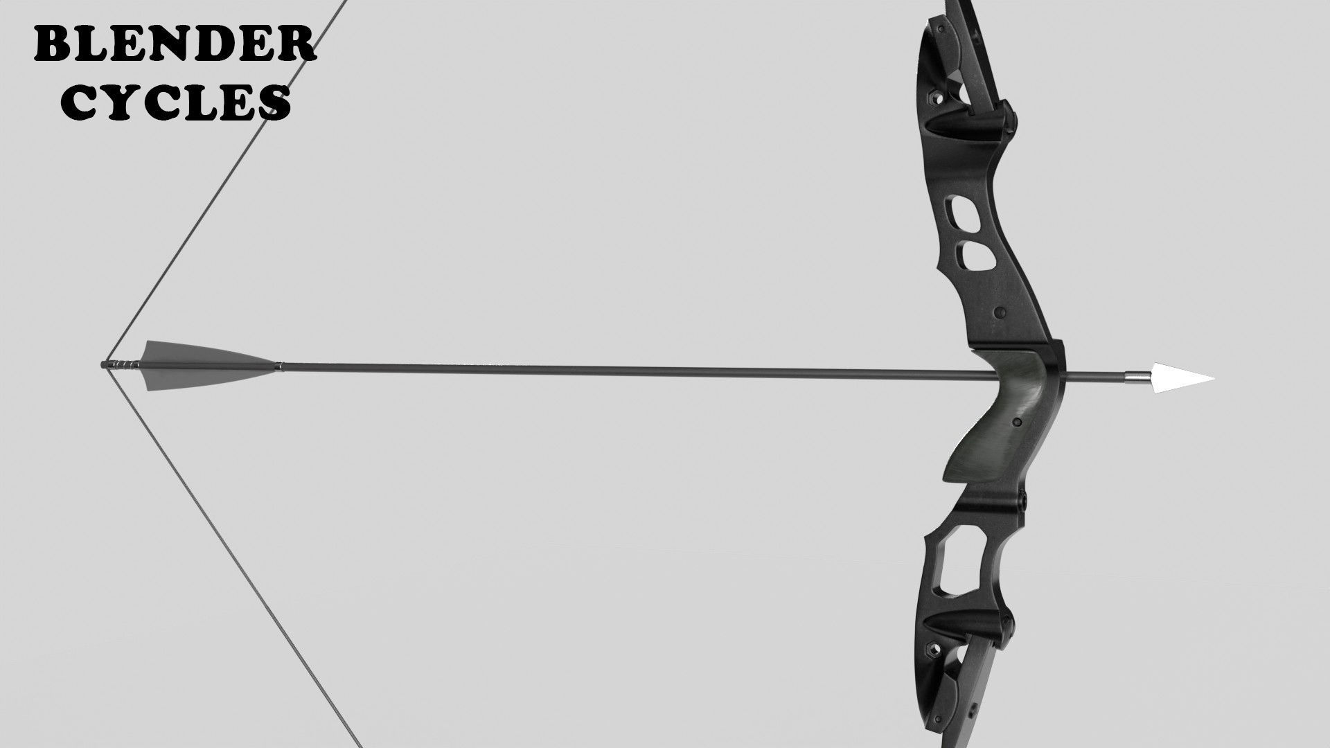 Bow With Quiver and Arrow 3D Model Collection_10