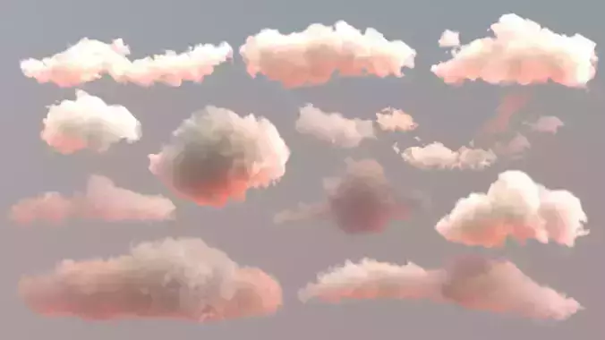 Realistic clouds - smoke low poly pack 3D 3D model
