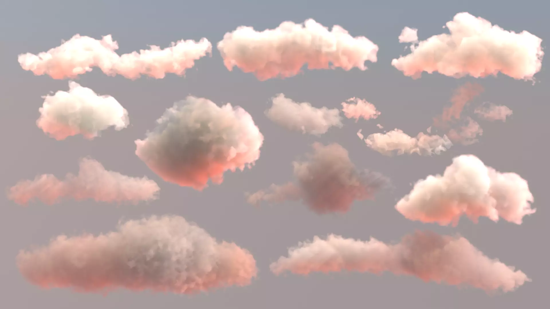 Realistic clouds - smoke low poly pack 3D 3D model_0