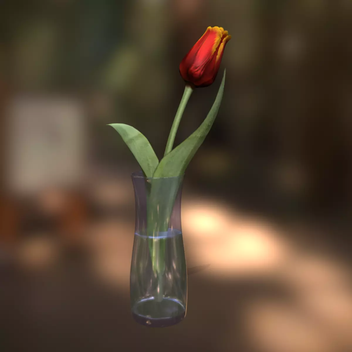 The lonely tulip Free low-poly 3D model