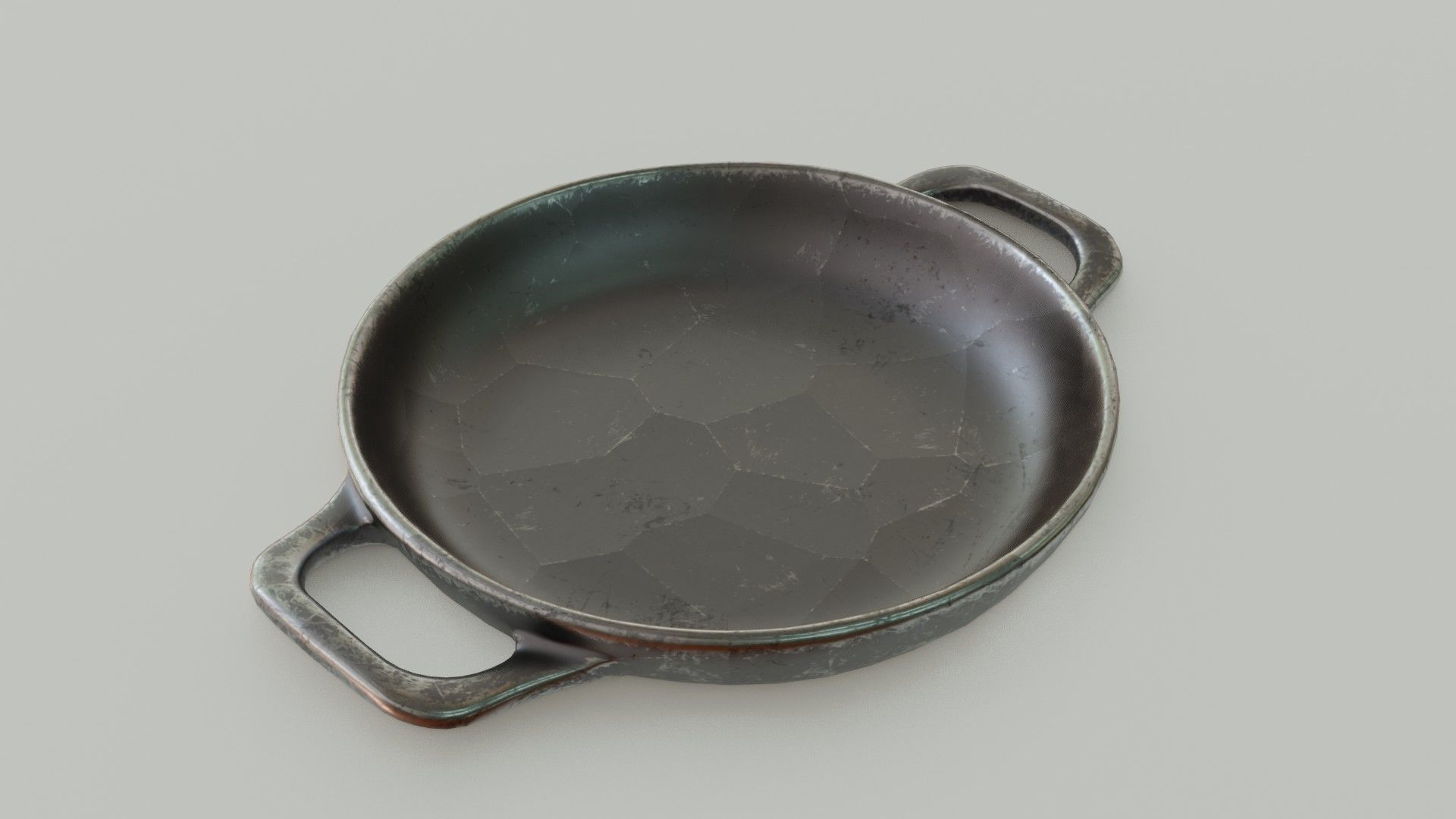 Kitchenware stewing pan wok 3D Low-poly 3D model_13