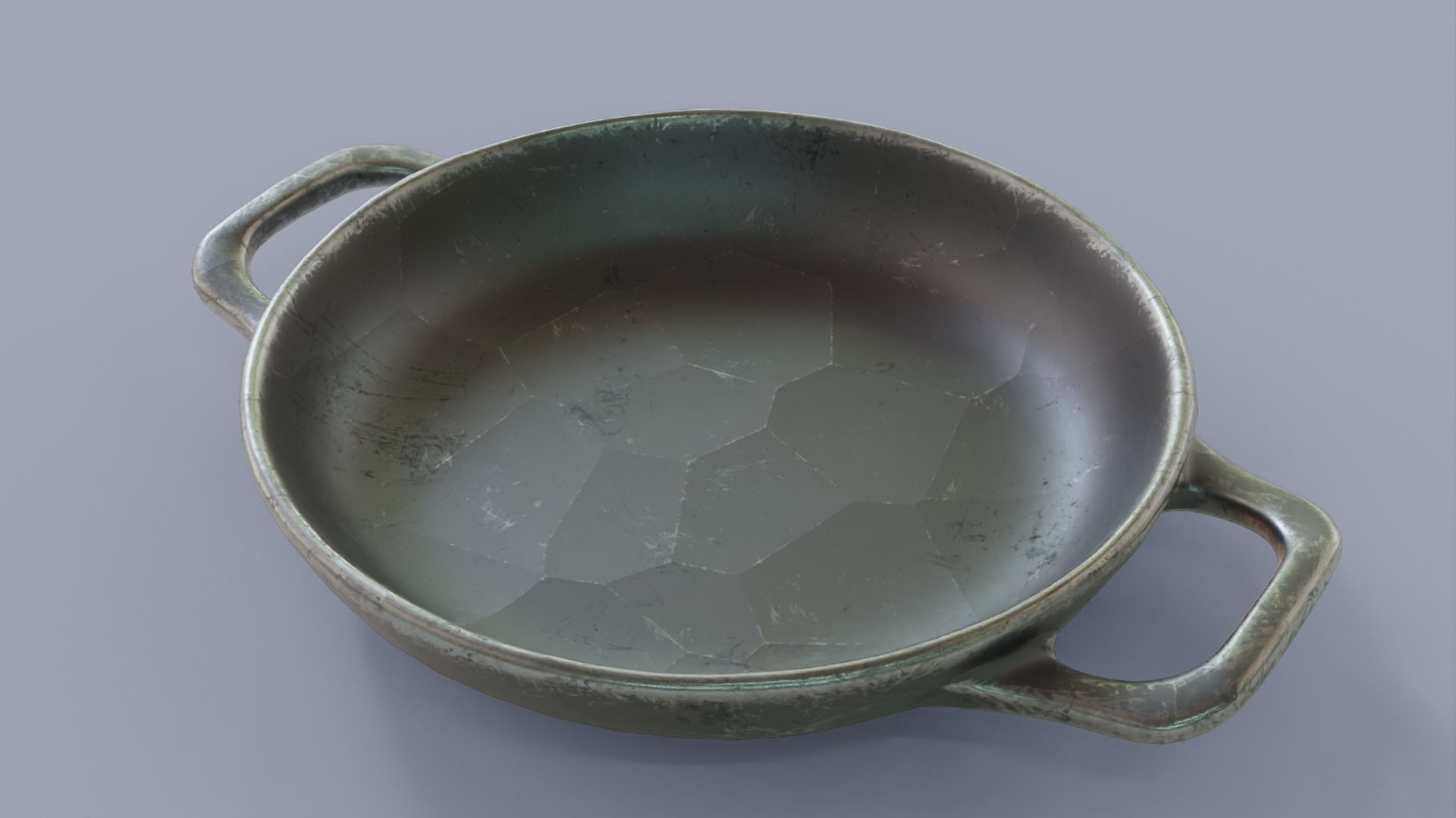 Kitchenware stewing pan wok 3D Low-poly 3D model_8