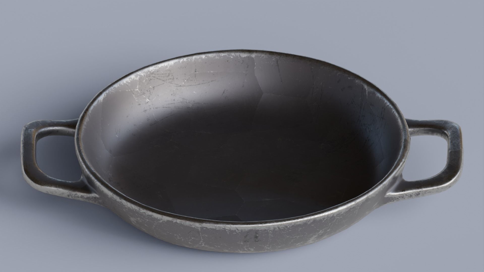 Kitchenware stewing pan wok 3D Low-poly 3D model_7