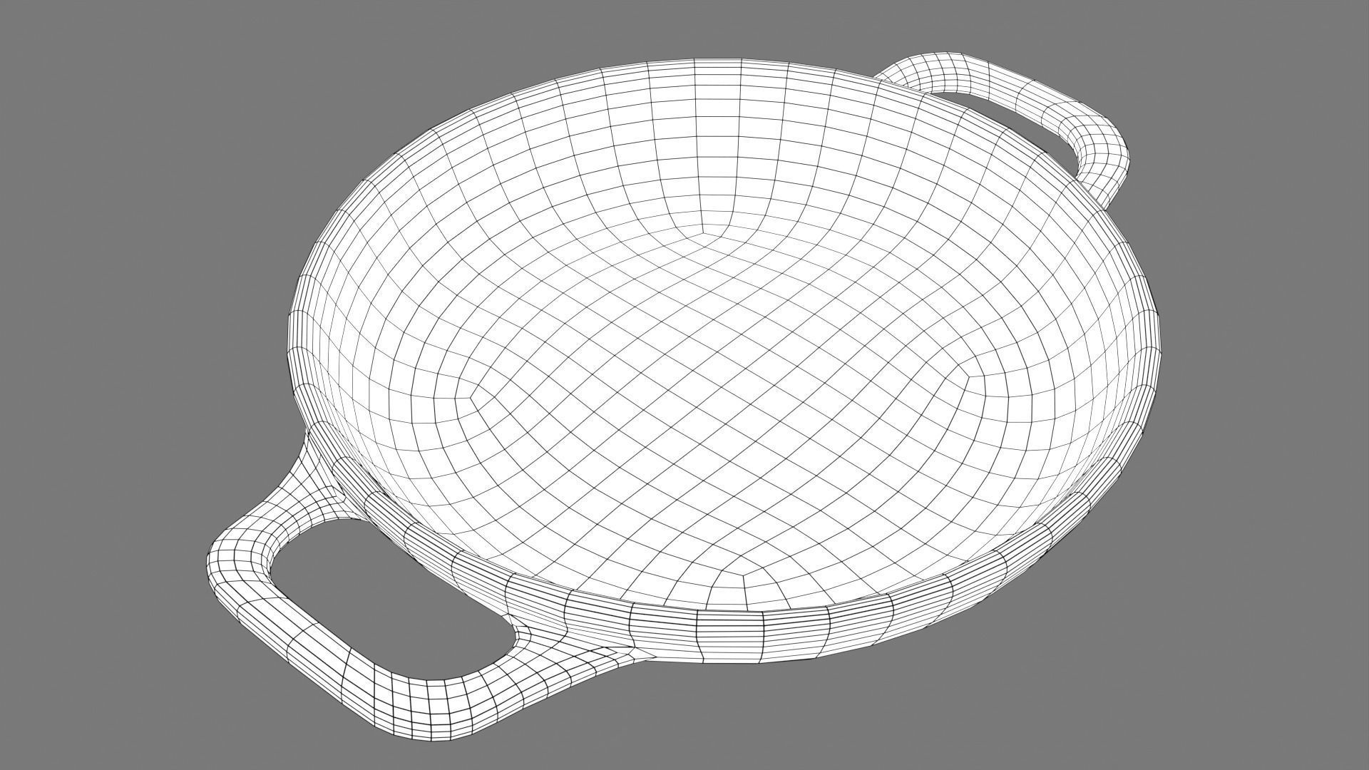 Kitchenware stewing pan wok 3D Low-poly 3D model_10