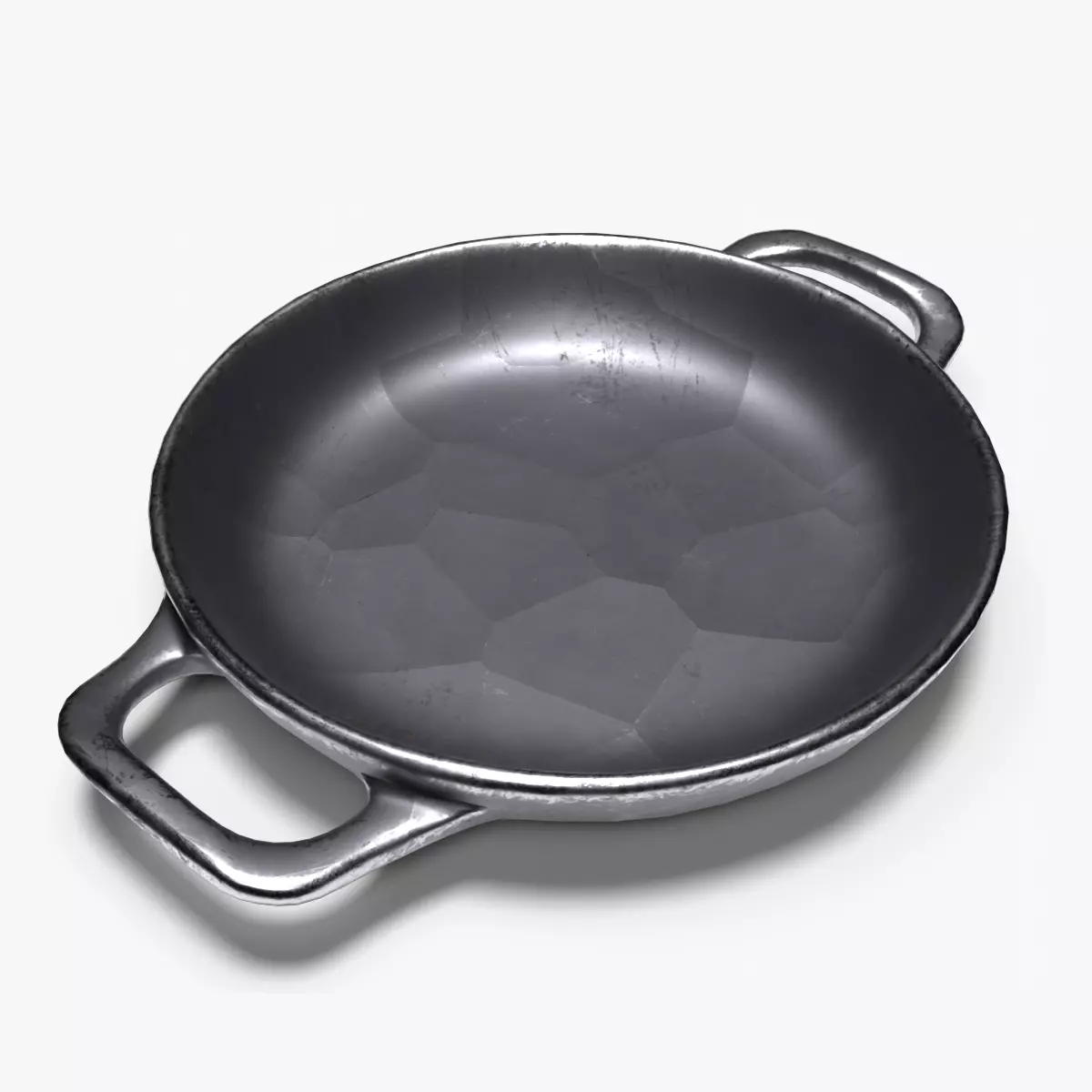 Kitchenware stewing pan wok 3D Low-poly 3D model_0