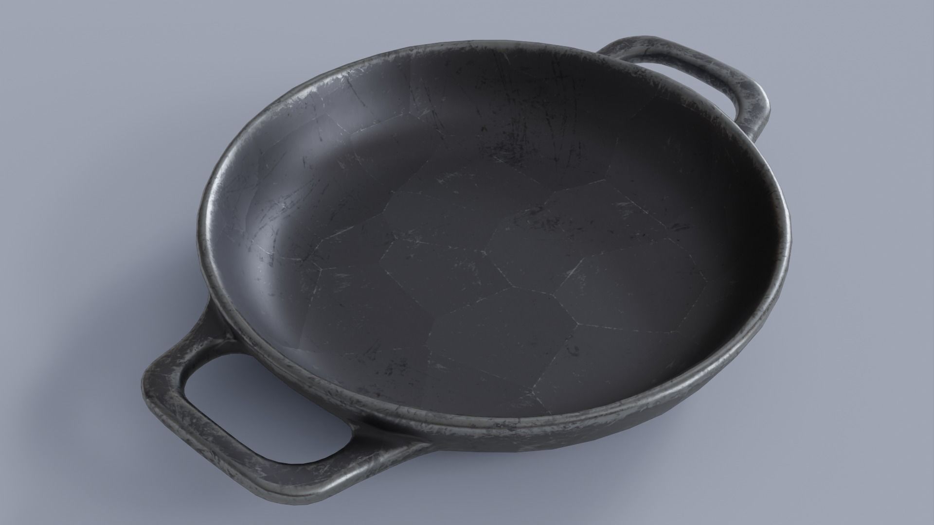 Kitchenware stewing pan wok 3D Low-poly 3D model_3