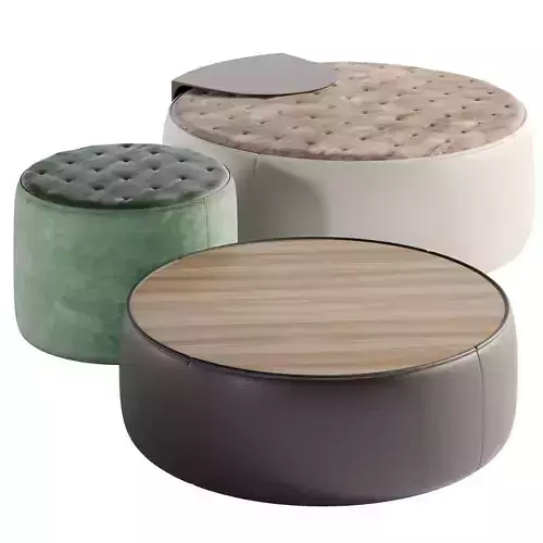 CLIP SET Round pouf