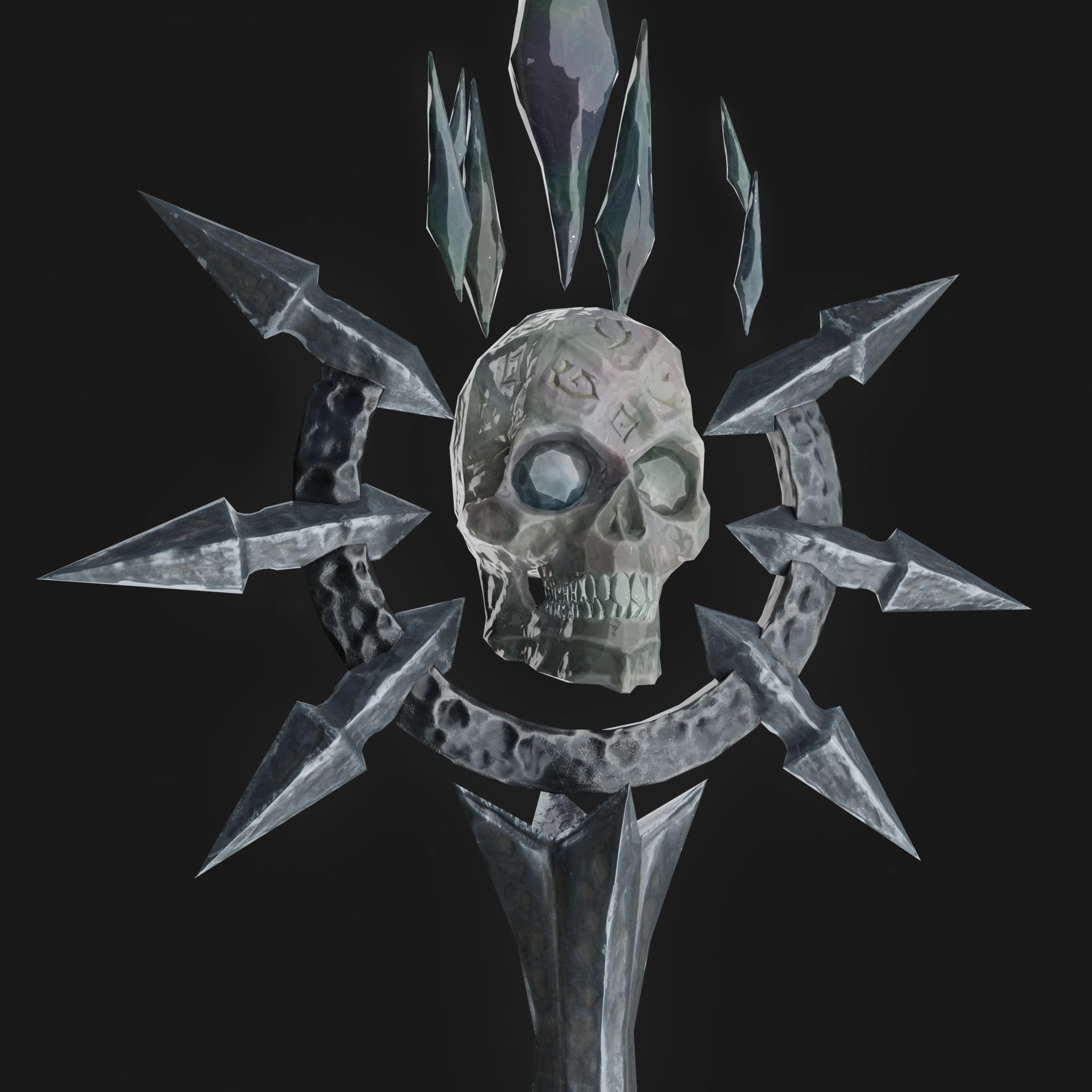 Necromancer Staff 01 Low-poly 3D model_4