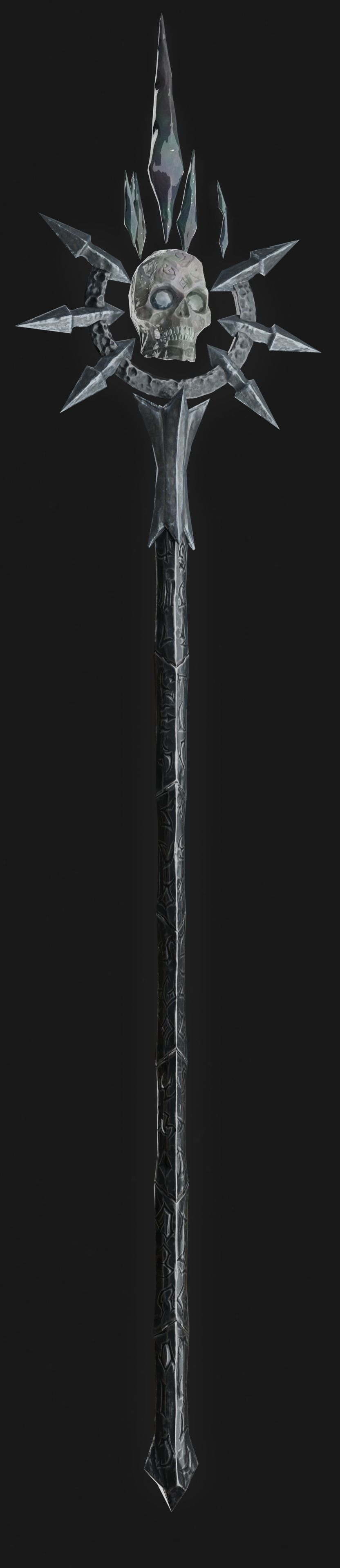 Necromancer Staff 01 Low-poly 3D model_3