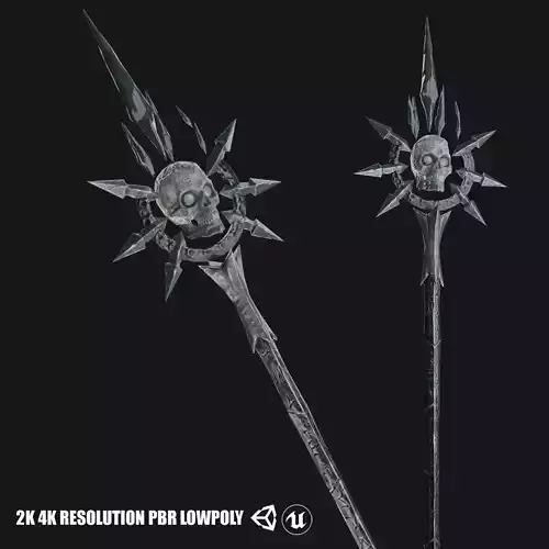 Necromancer Staff 01 Low-poly 3D model