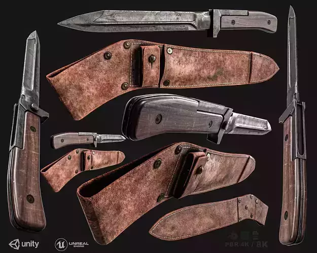  VZ-58 Bayonet Knife  Low-poly 3D model