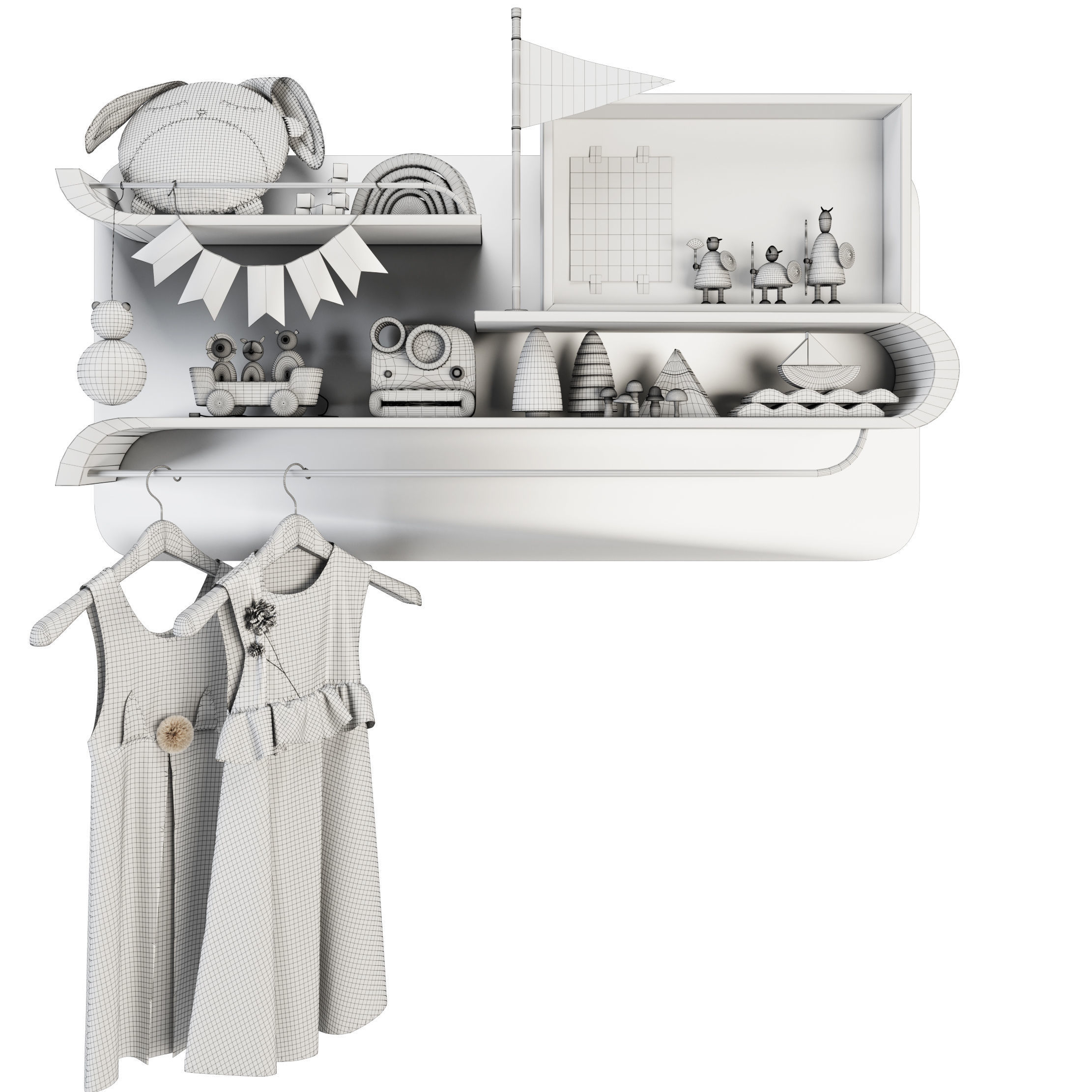 Kids Room Set 01 3D model_1