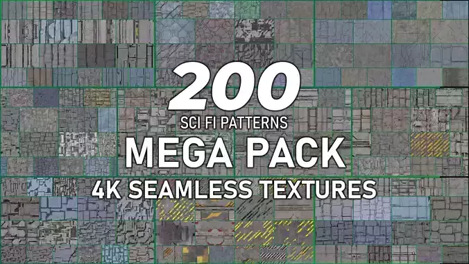 200 Seamless Sci-fi Panels - Collection Texture