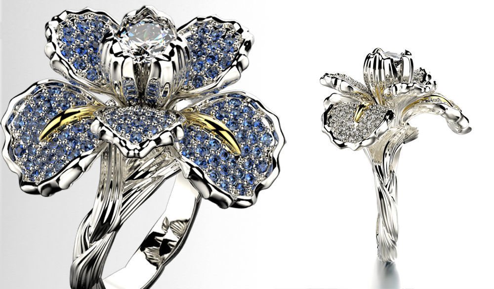 Iris fashion ring 0004 3D print model_13