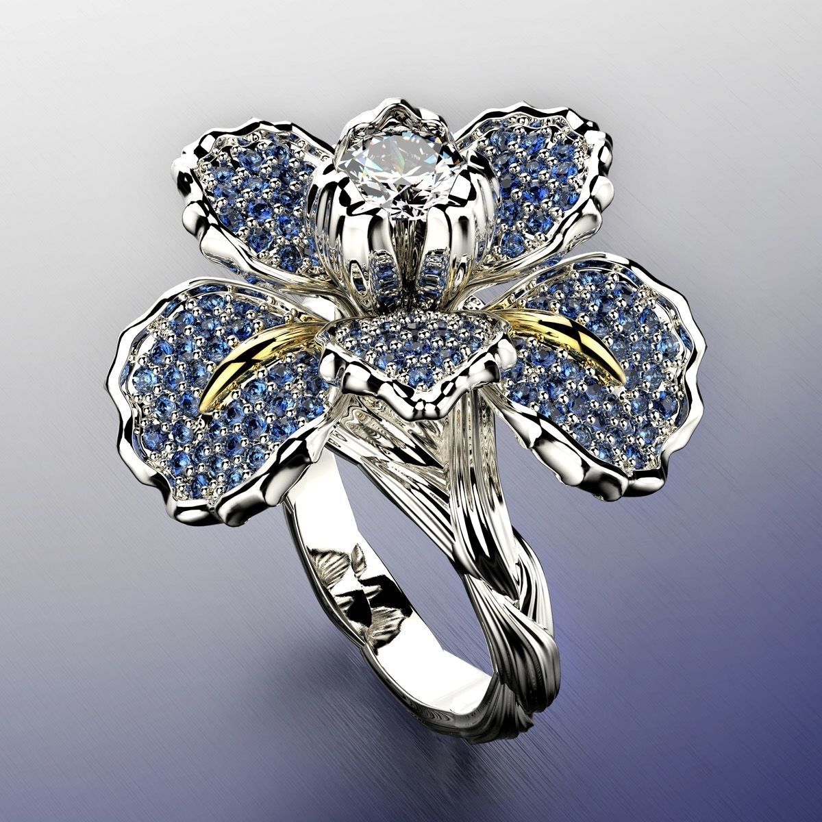 Iris fashion ring 0004 3D print model_12