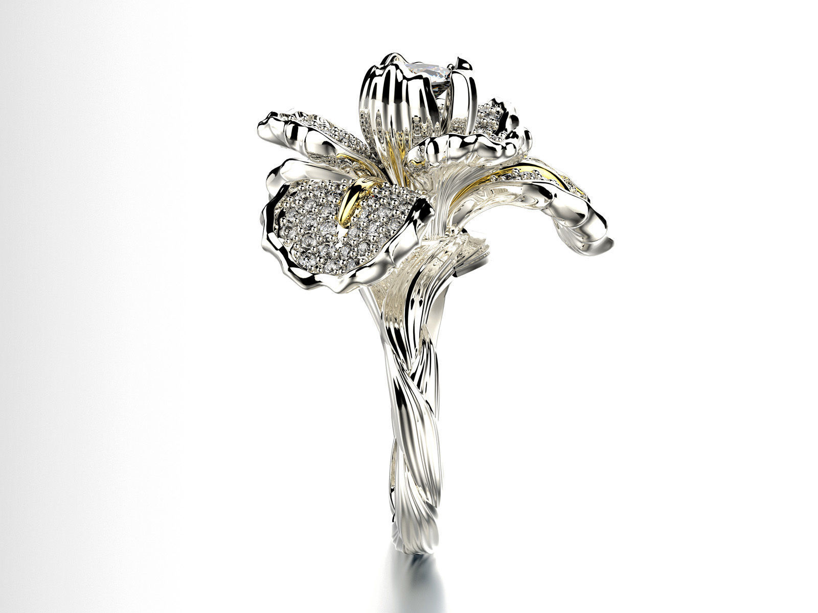 Iris fashion ring 0004 3D print model_4