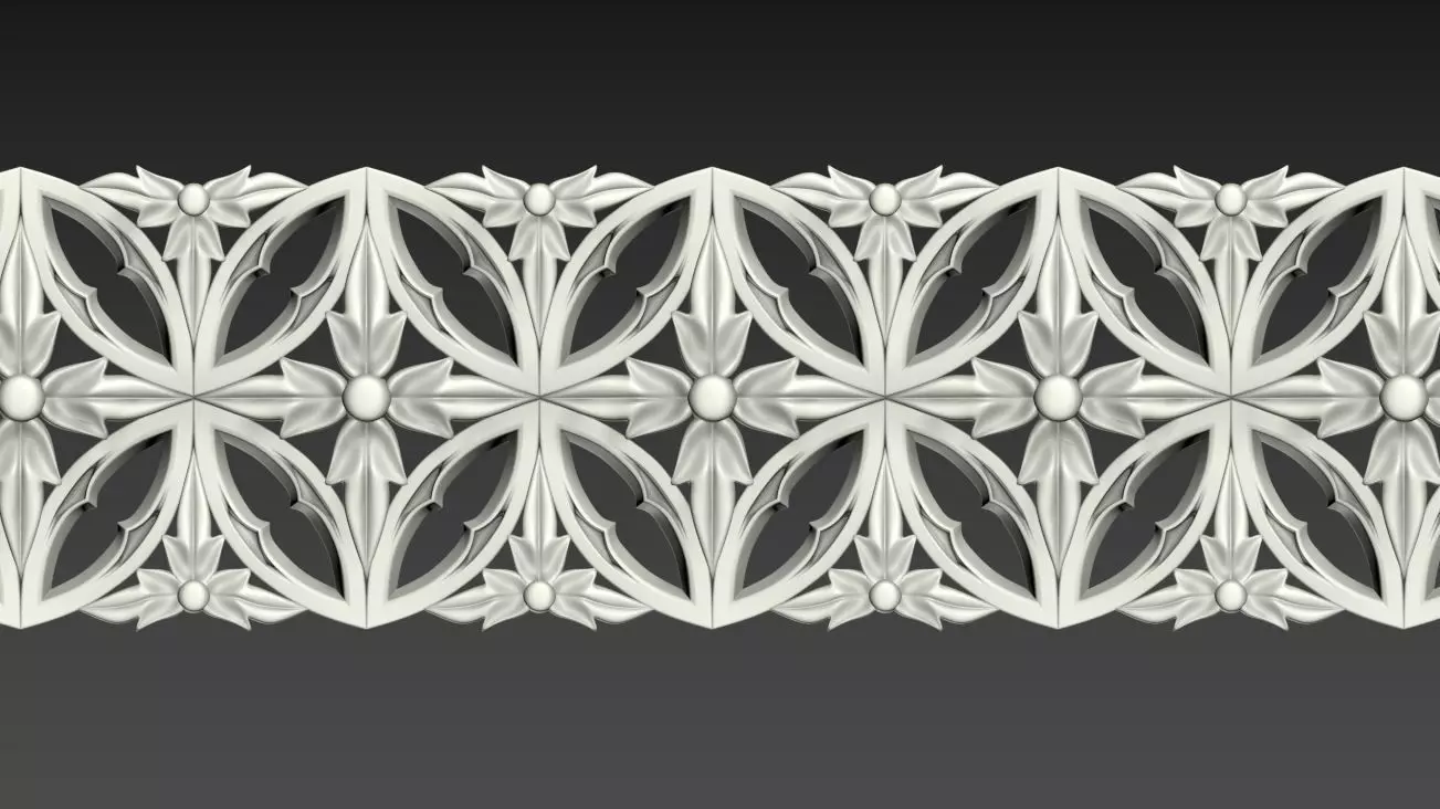 Gothic seamless ornament 01 3D print model