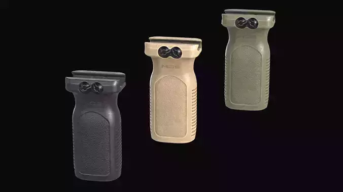 Tactical vertical grip Magpul RVG  Low-poly 3D model