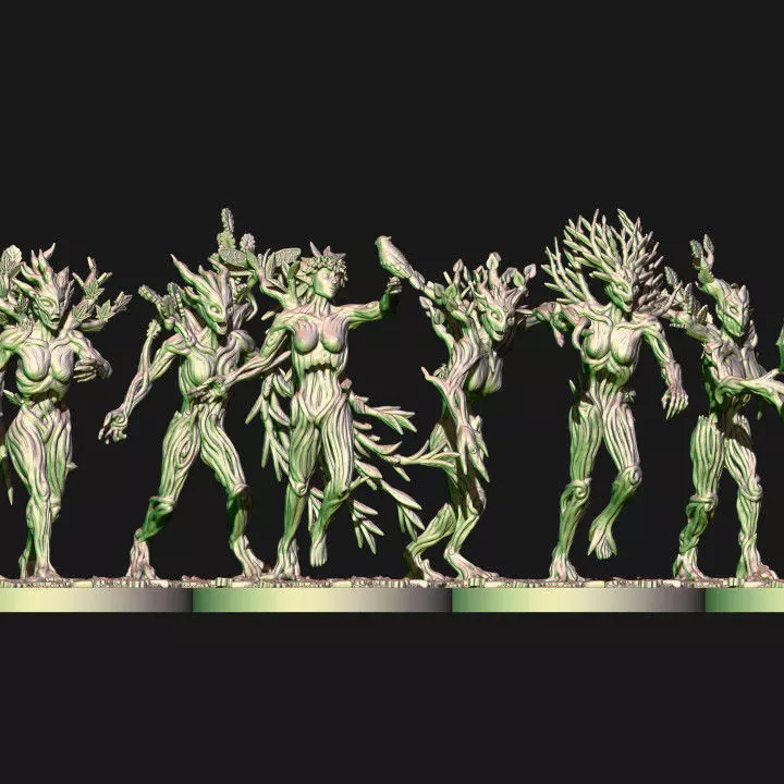 Wood elf Dryad Unit 3D print model_0