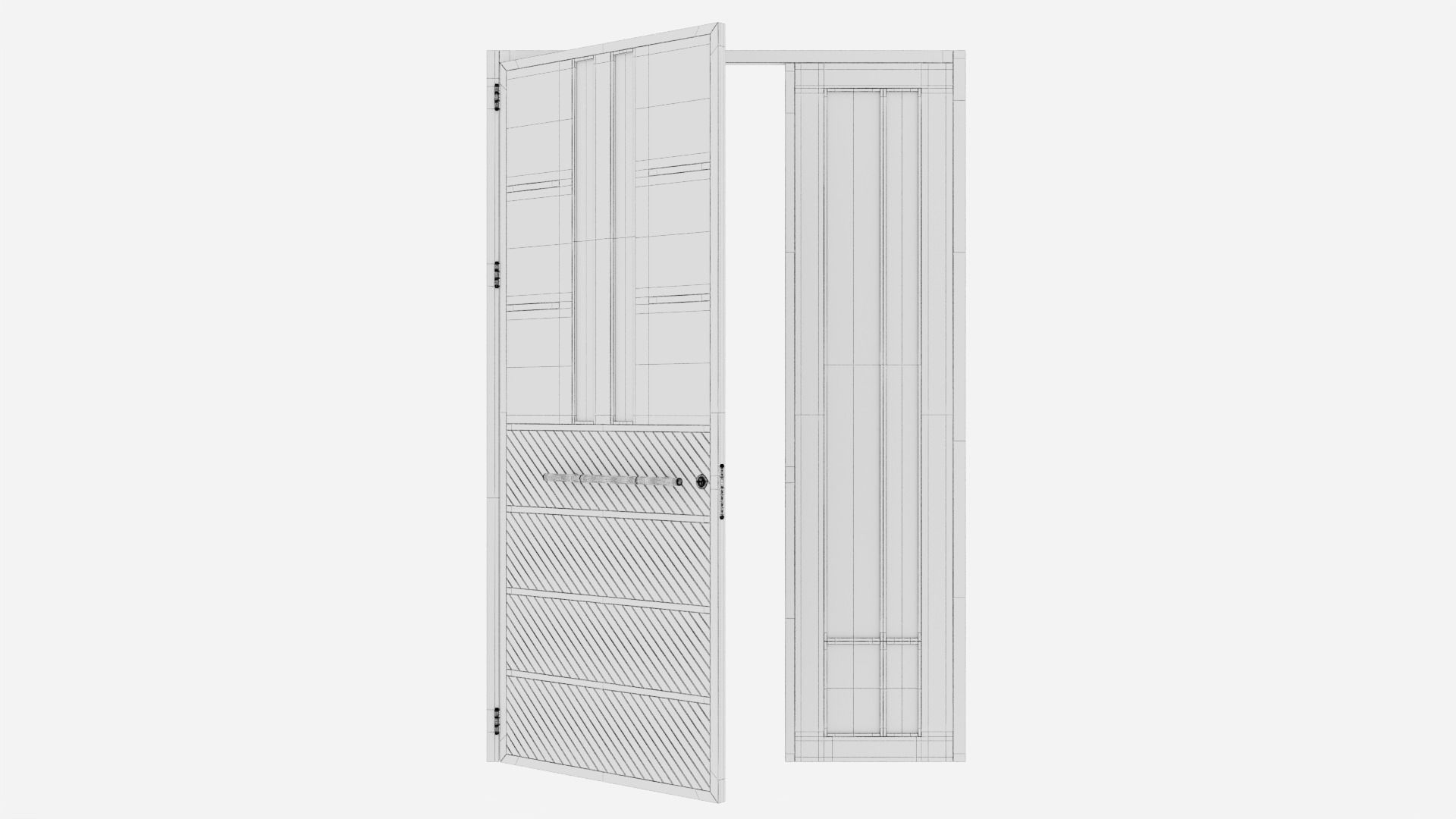 Aluminium door 290 3D model_6