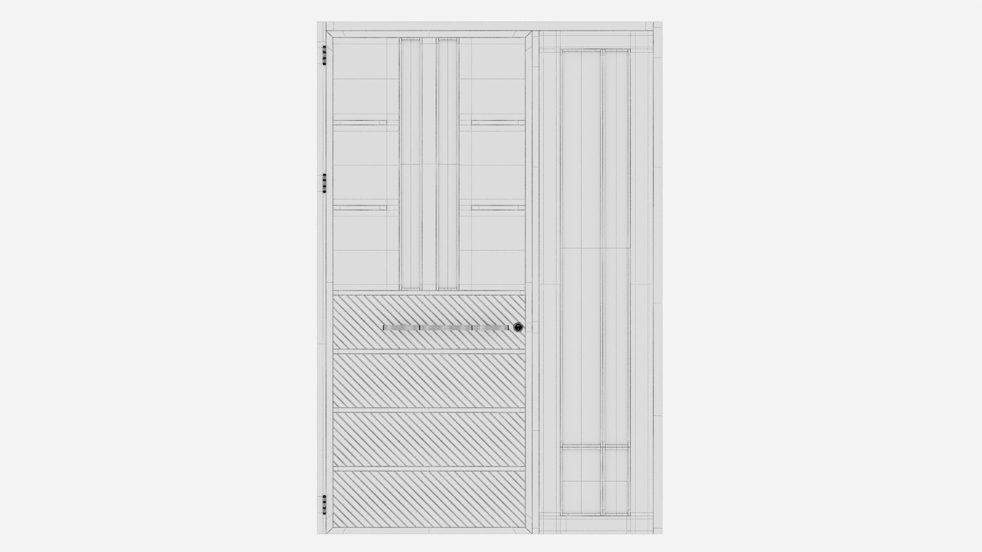 Aluminium door 290 3D model_5