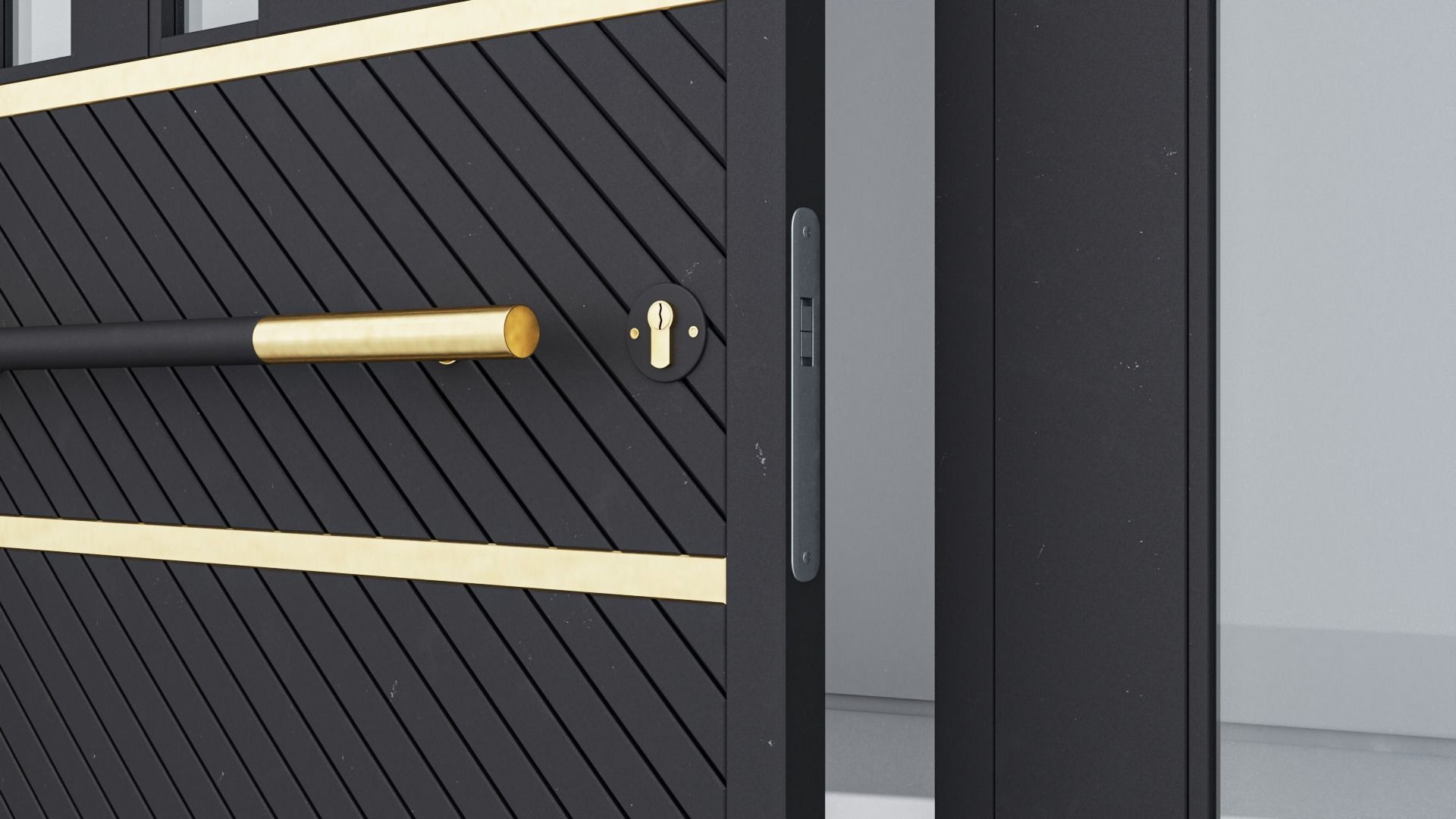 Aluminium door 290 3D model_4