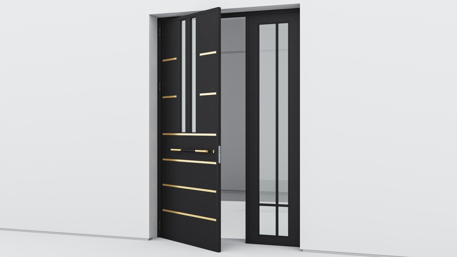 Aluminium door 290 3D model_2
