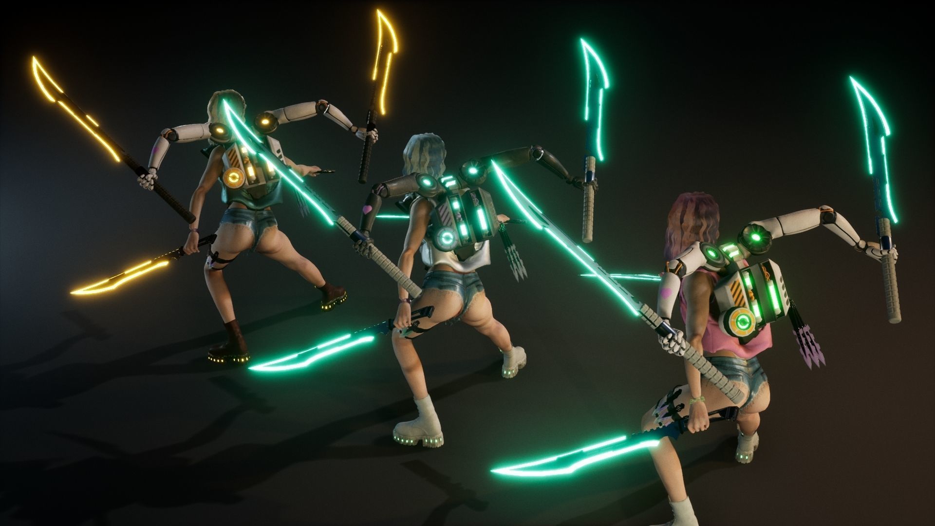 Cyber Girl Lia - Game Ready Low-poly 3D model_16