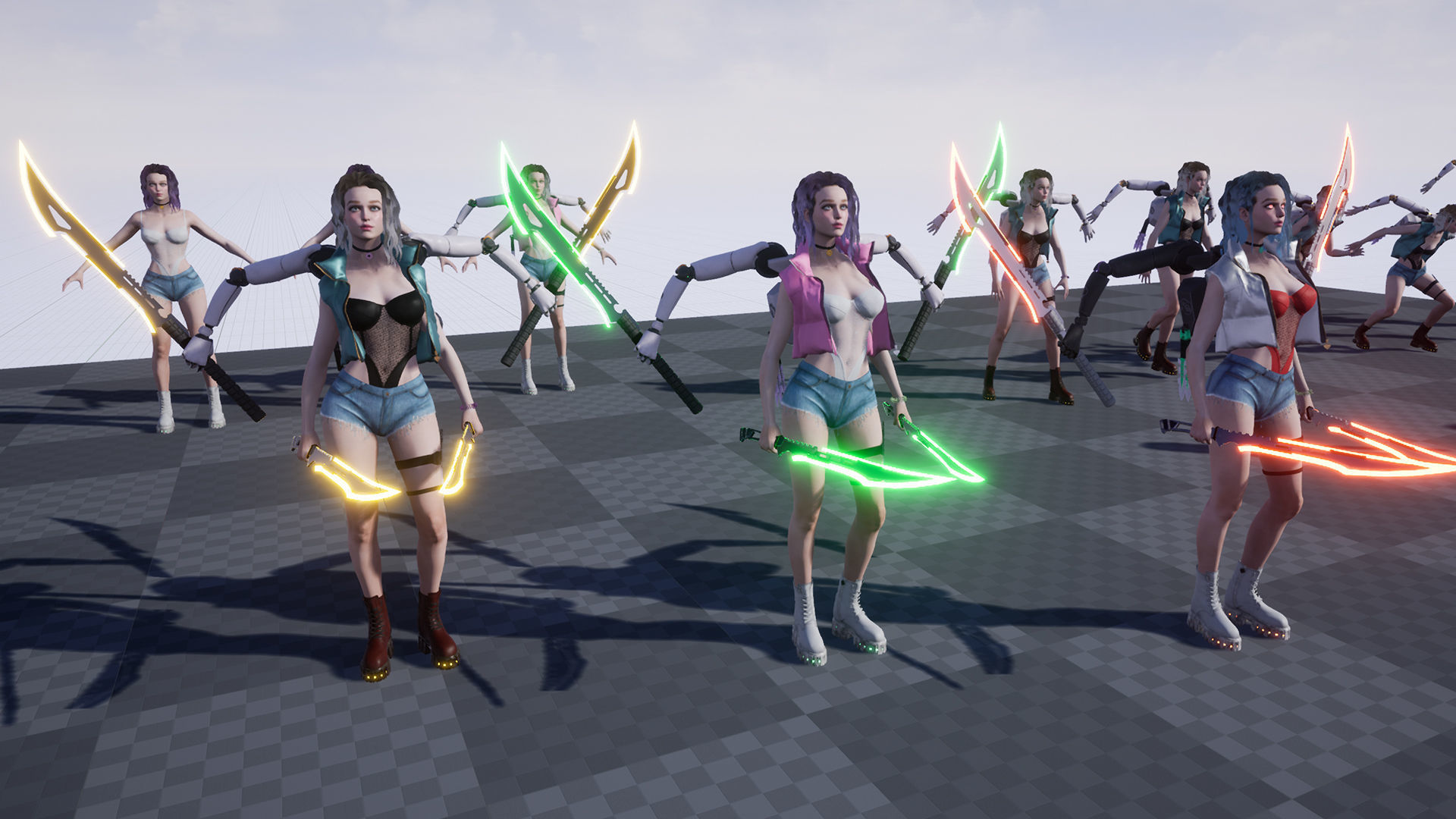 Cyber Girl Lia - Game Ready Low-poly 3D model_20