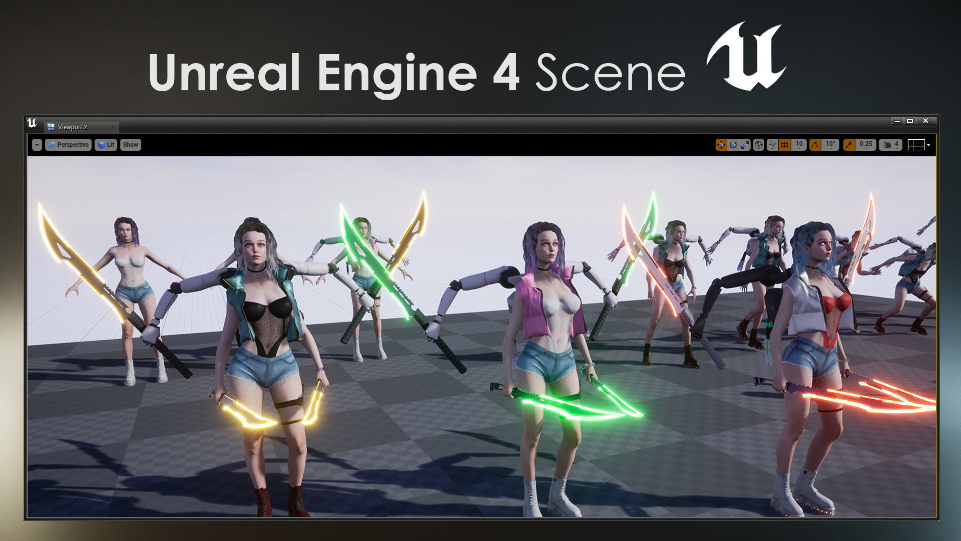 Cyber Girl Lia - Game Ready Low-poly 3D model_8