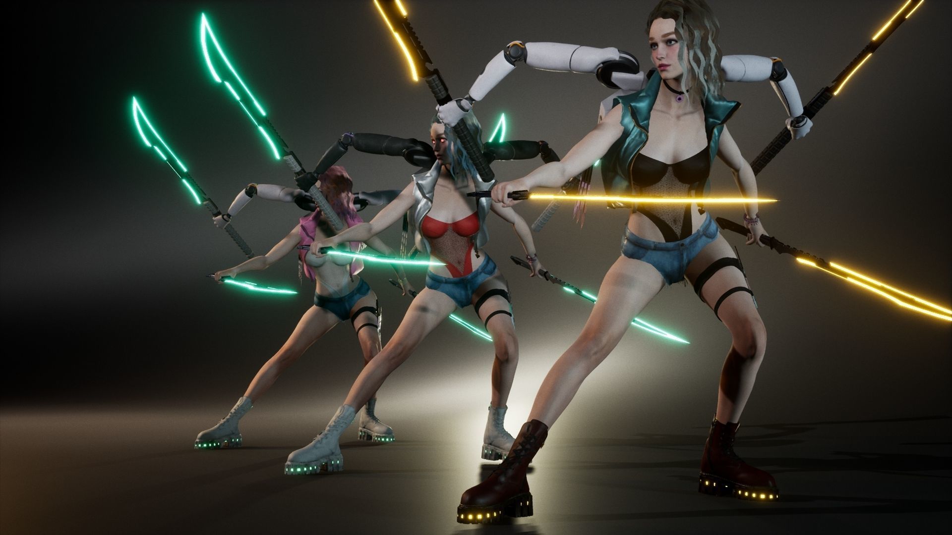 Cyber Girl Lia - Game Ready Low-poly 3D model_17