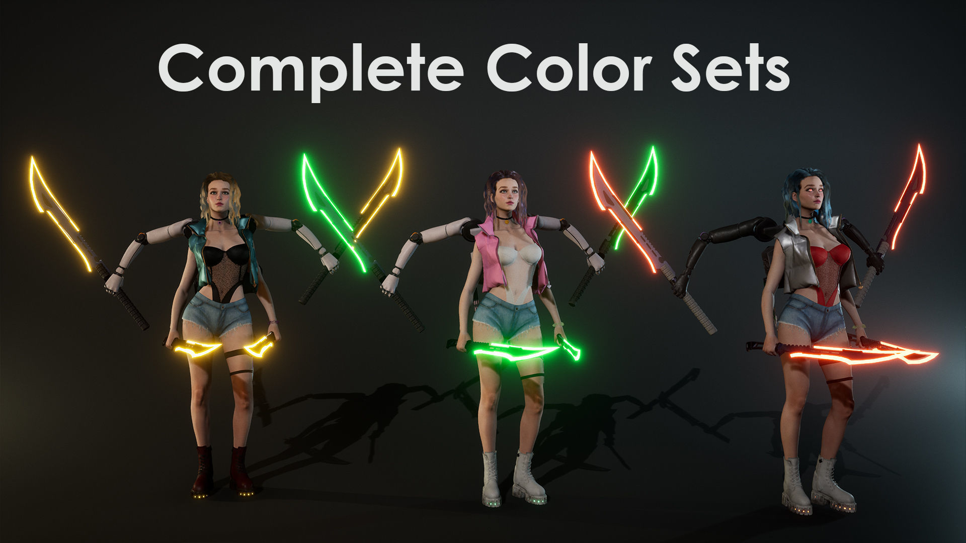 Cyber Girl Lia - Game Ready Low-poly 3D model_7