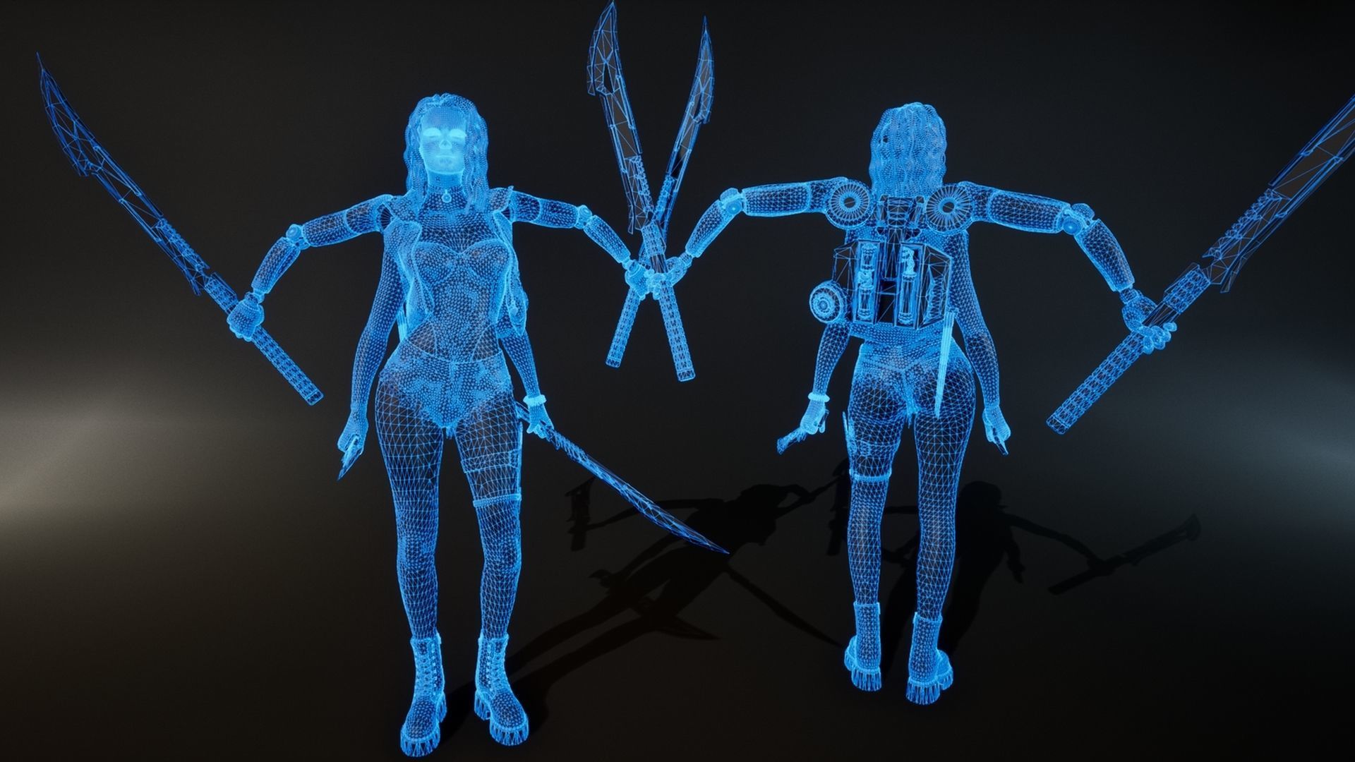 Cyber Girl Lia - Game Ready Low-poly 3D model_19