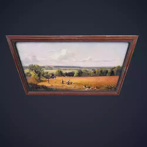 Old paints  frame Wood  HDRP Antique Low-poly 3D model