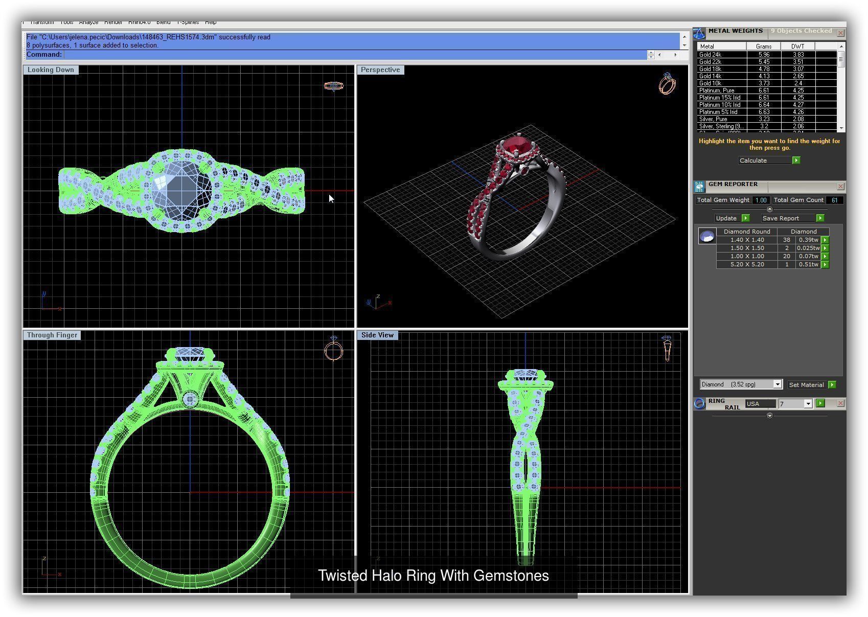 3DM 493 ENGAGEMENT RING FILES 3D Model Collection_145